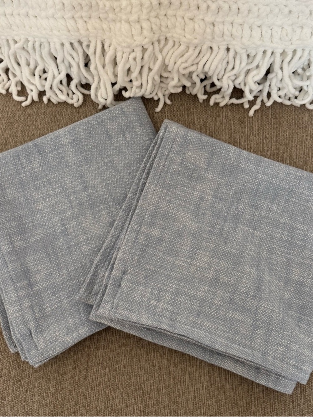 Pottery Barn Set of 2 Pillow Covers – Light Blue Crosshatch | NWOT